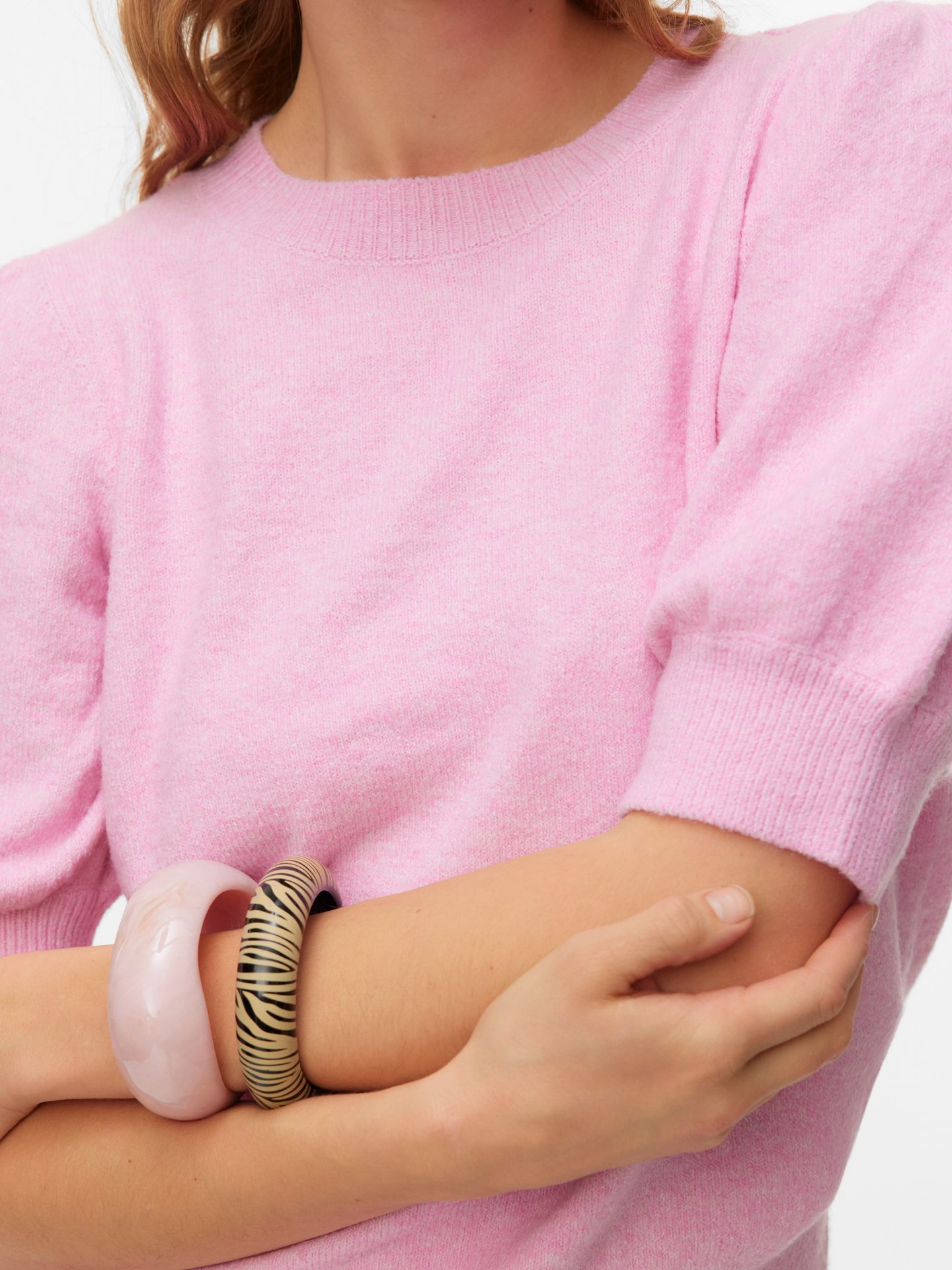 Vero Moda VMDOFFY 2/4 O-NECK PULLOVER GA NOOS Bonbon/MELANGE 2900162783057