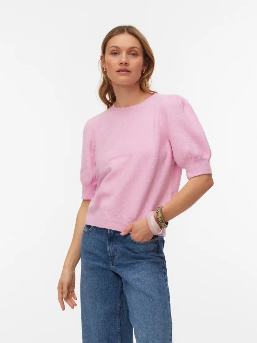 Vero Moda VMDOFFY 2/4 O-NECK PULLOVER GA NOOS Bonbon/MELANGE 2900162783057