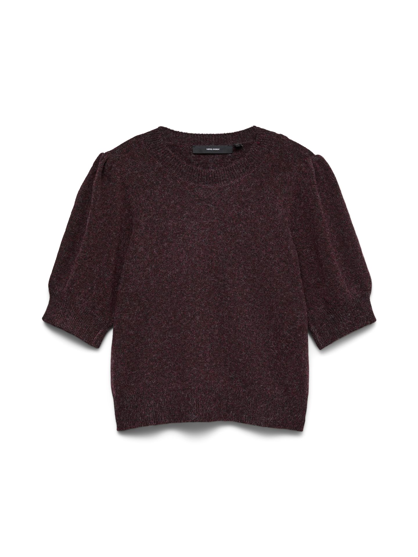 Vero Moda VMDOFFY 2/4 O-NECK PULLOVER GA NOOS Windsor Wine/BLACK MELANGE 00107516-EKA26011400003615