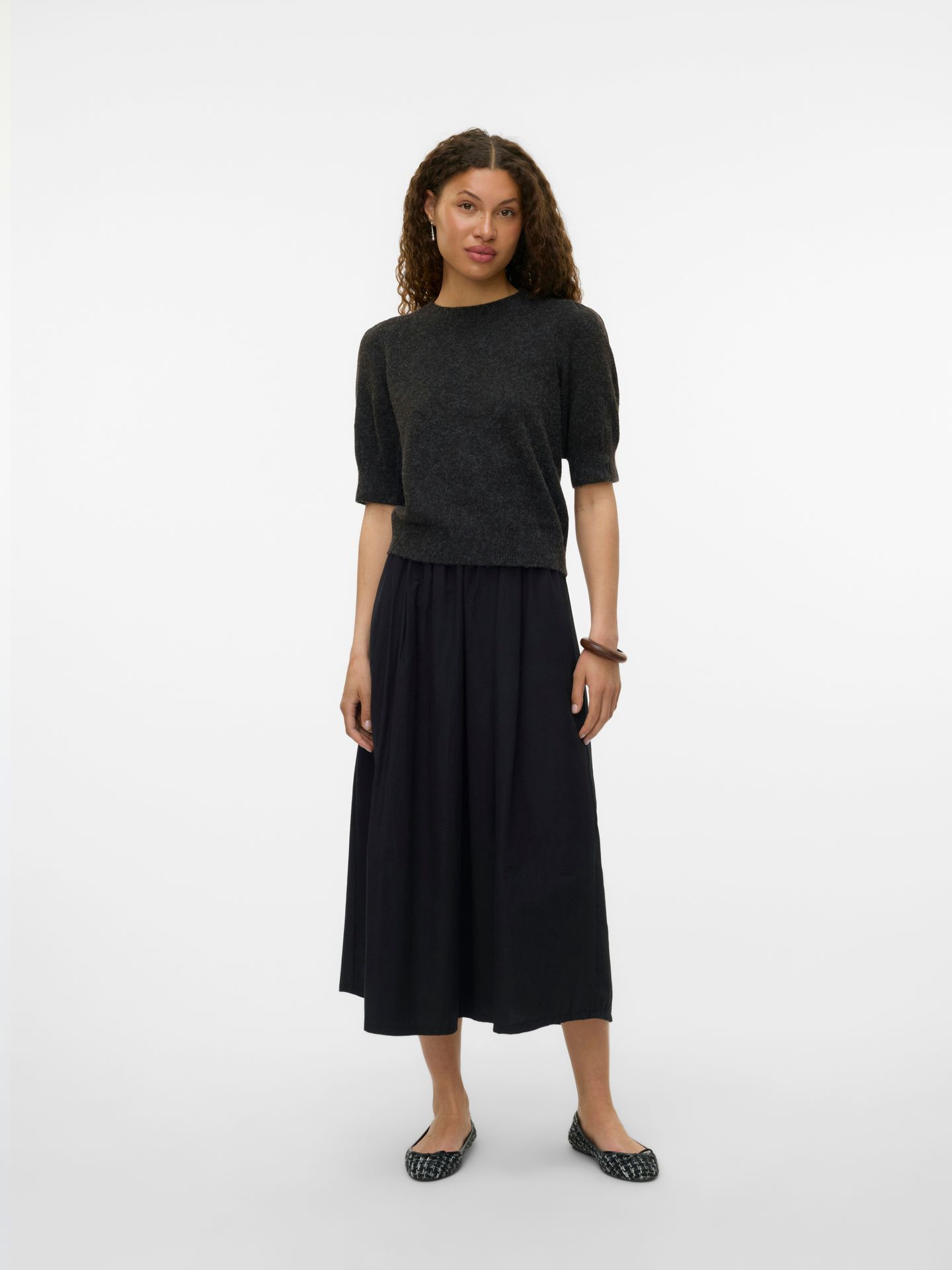 Vero Moda VMDOFFY 2/4 O-NECK PULLOVER GA NOOS Chocolate Torte/BLACK MELANGE 00107516-EKA26011400003617