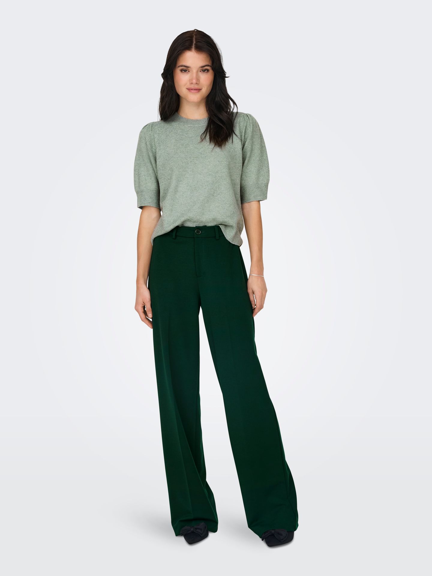 Only ONLRICA LIFE 2/4 PULLOVER KNT NOOS Chinois Green/BLACK BUTTONS 2900162775045