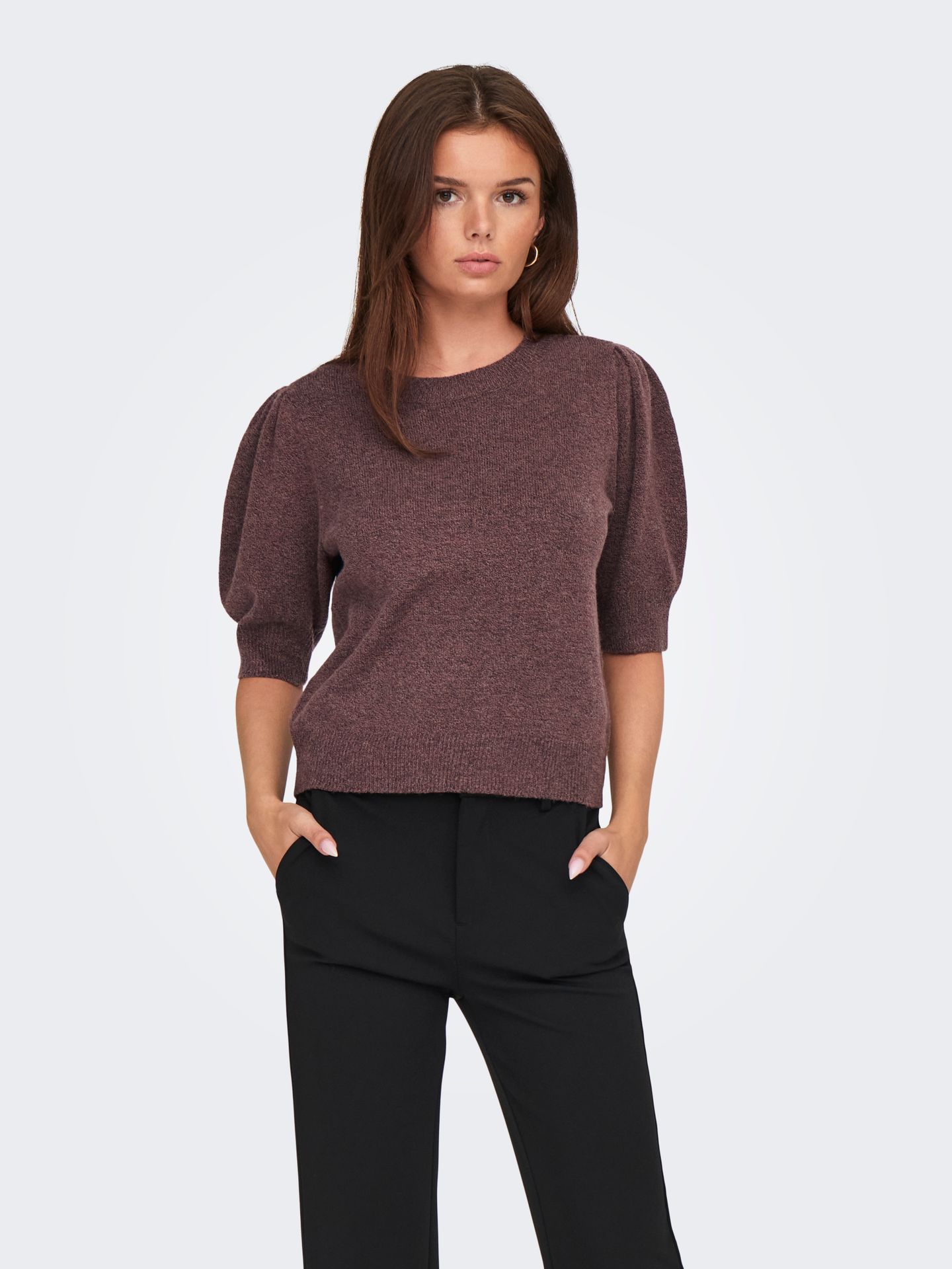 Only ONLRICA LIFE 2/4 PULLOVER KNT NOOS Rose Brown/W. MELANGE 00107518-EKA26011400000328