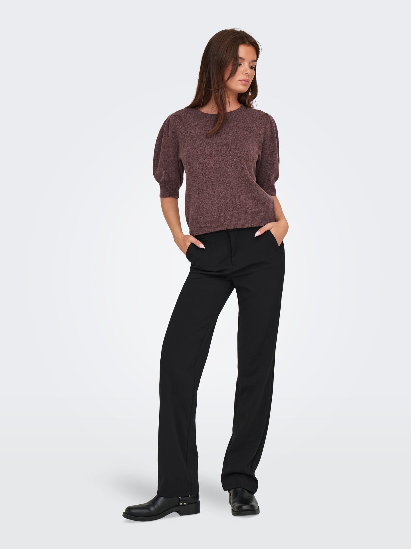 Only ONLRICA LIFE 2/4 PULLOVER KNT NOOS Rose Brown/W. MELANGE 2900158408018