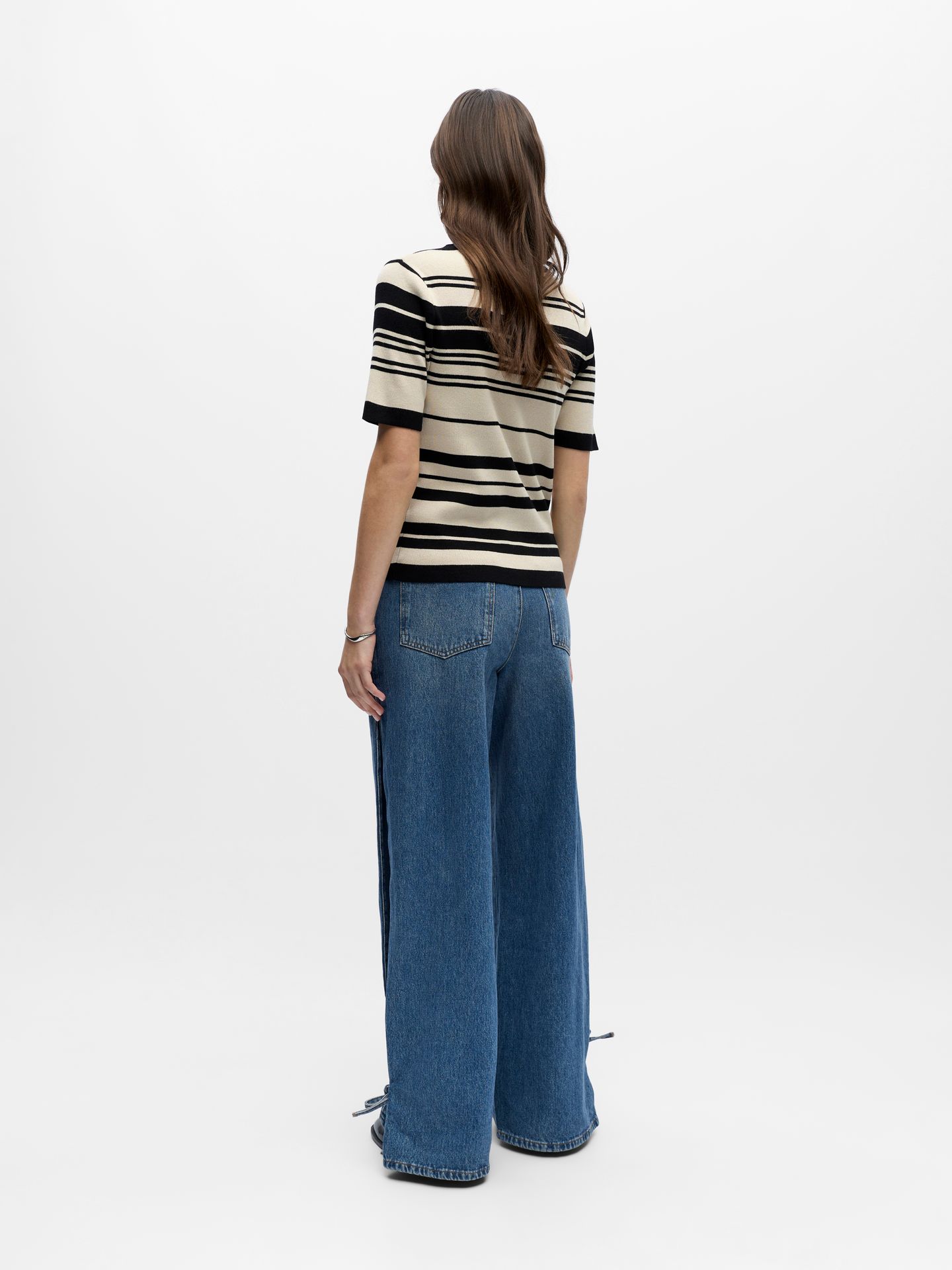 Object OBJESTER S/S NEW KNIT PULLOVER NOOS Black/Desert taupe abstract flower 2900163789027