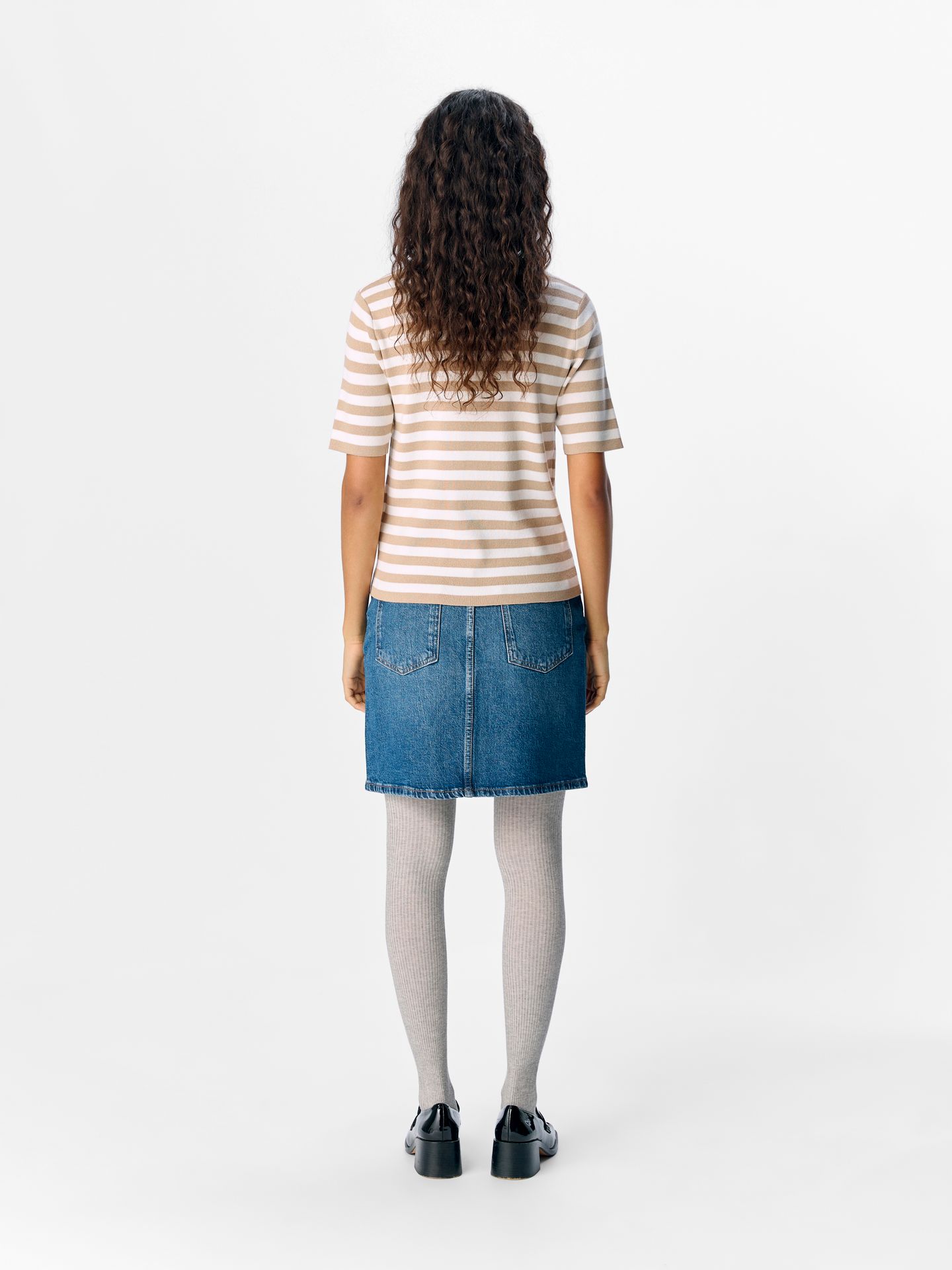 Object OBJESTER S/S NEW KNIT PULLOVER NOOS Humus/Cloud dancer 2900154250024