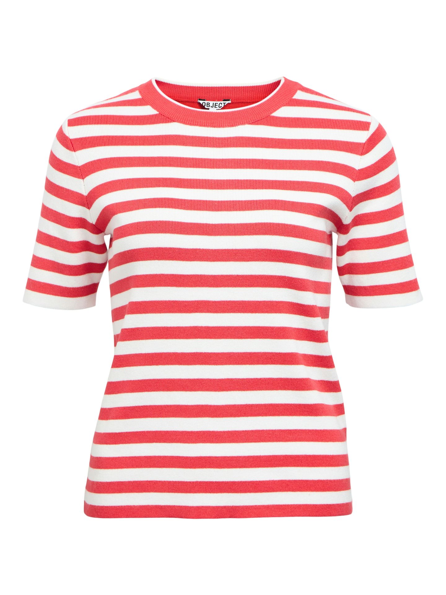 Object OBJESTER S/S NEW KNIT PULLOVER NOOS Poinsettia/Cloud dancer 2900163782028