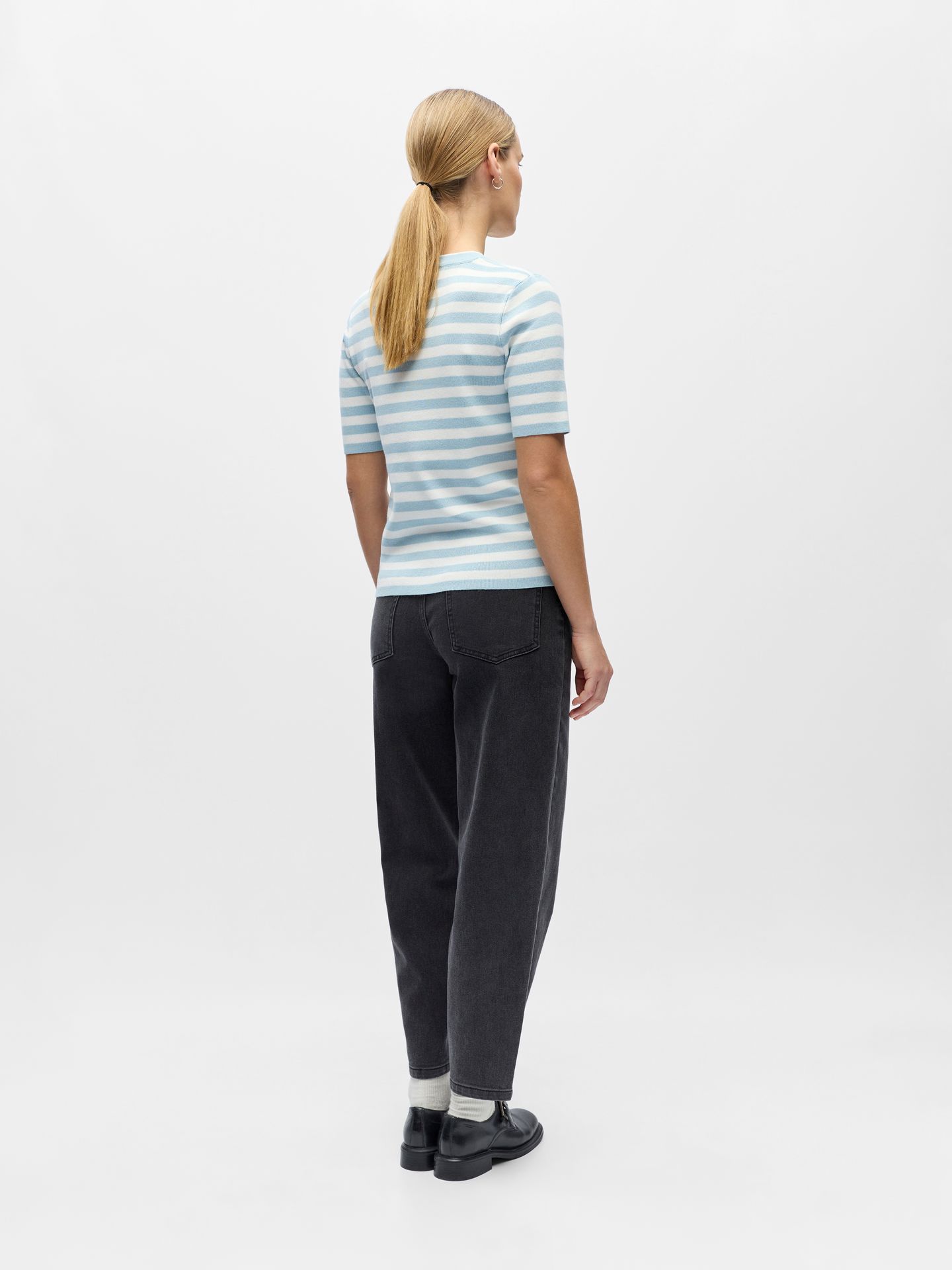 Object OBJESTER S/S NEW KNIT PULLOVER NOOS Winter Sky/Cloud dancer 2900163788044