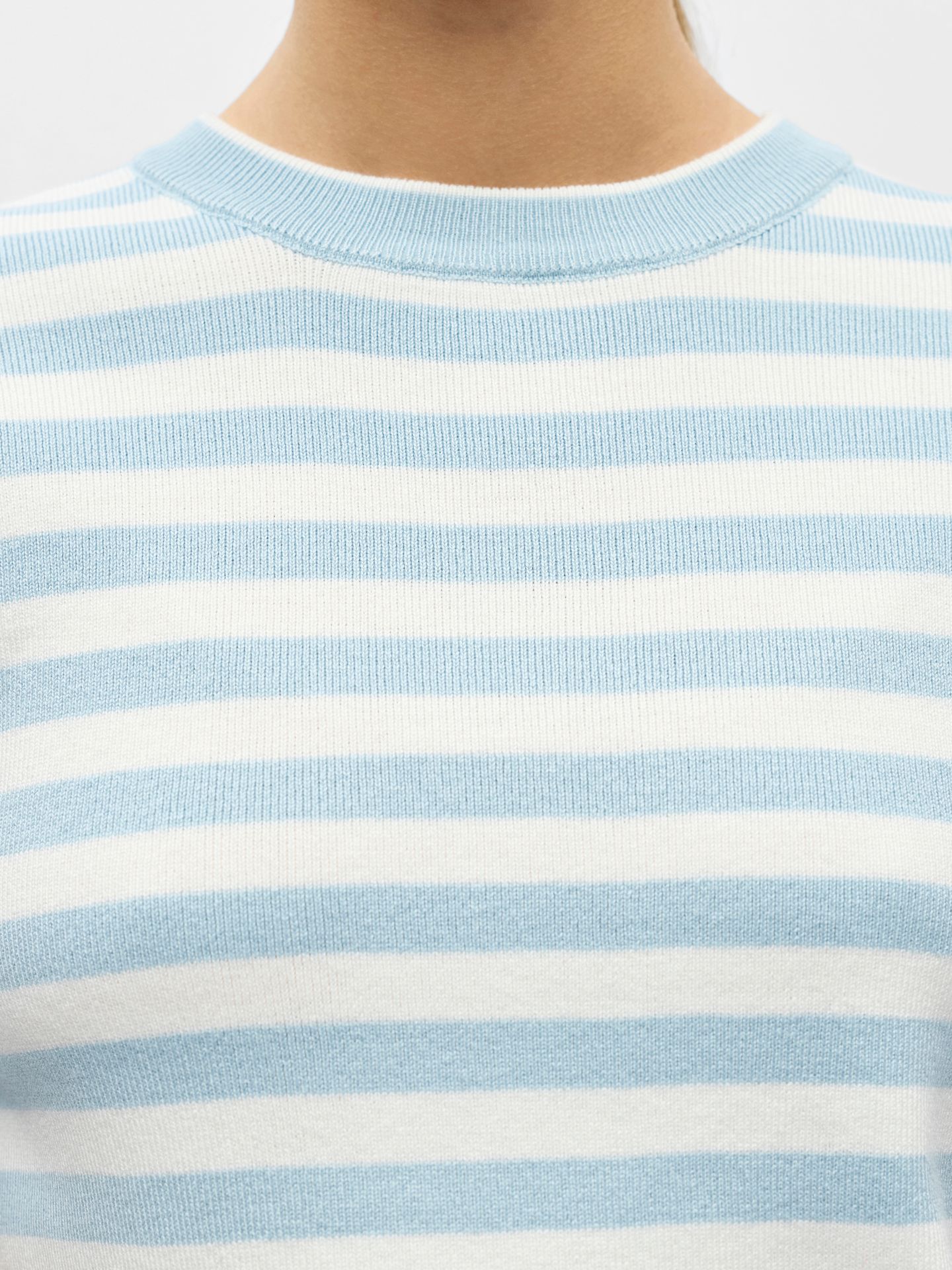 Object OBJESTER S/S NEW KNIT PULLOVER NOOS Winter Sky/Cloud dancer 2900163788044