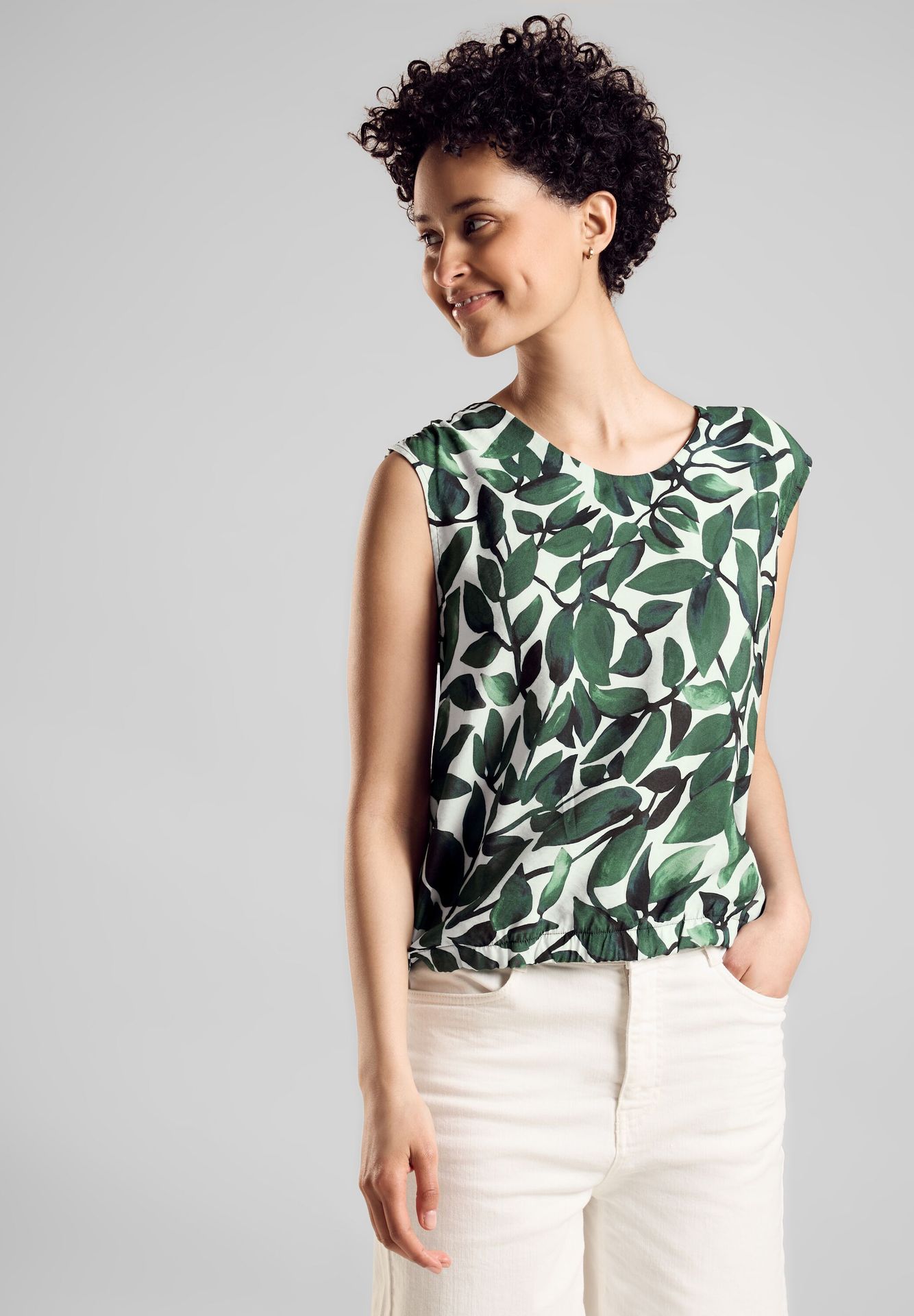 Street-One printed mat-mix top cool vintage green 2900145753039