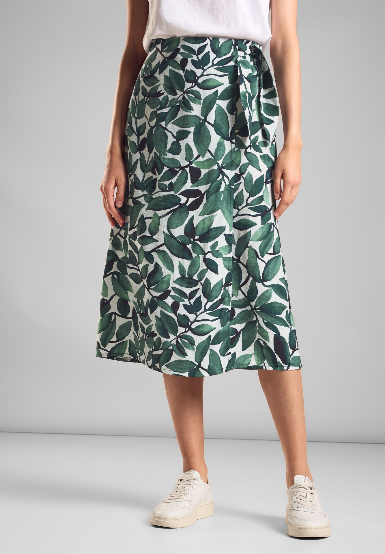 Street-One Viscose Wrap Skirt_print cool vintage green 2900145800054