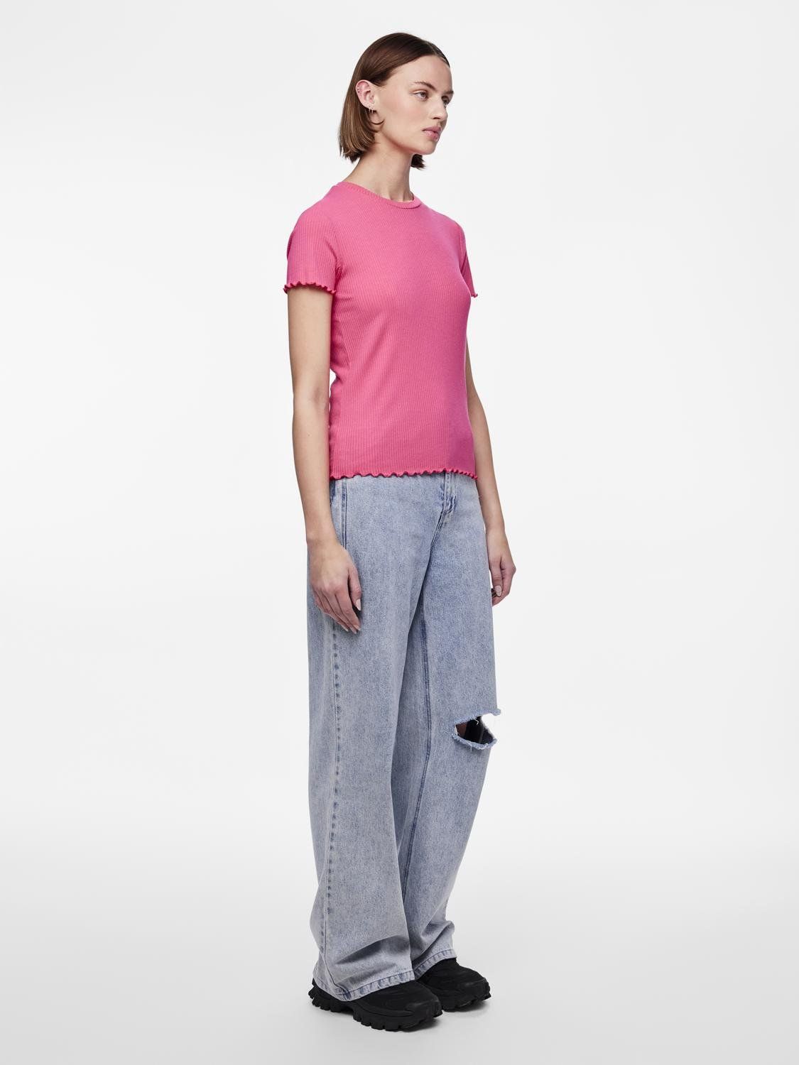 Pieces PCNICCA SS O-NECK TOP NOOS Hot Pink 2900145866043