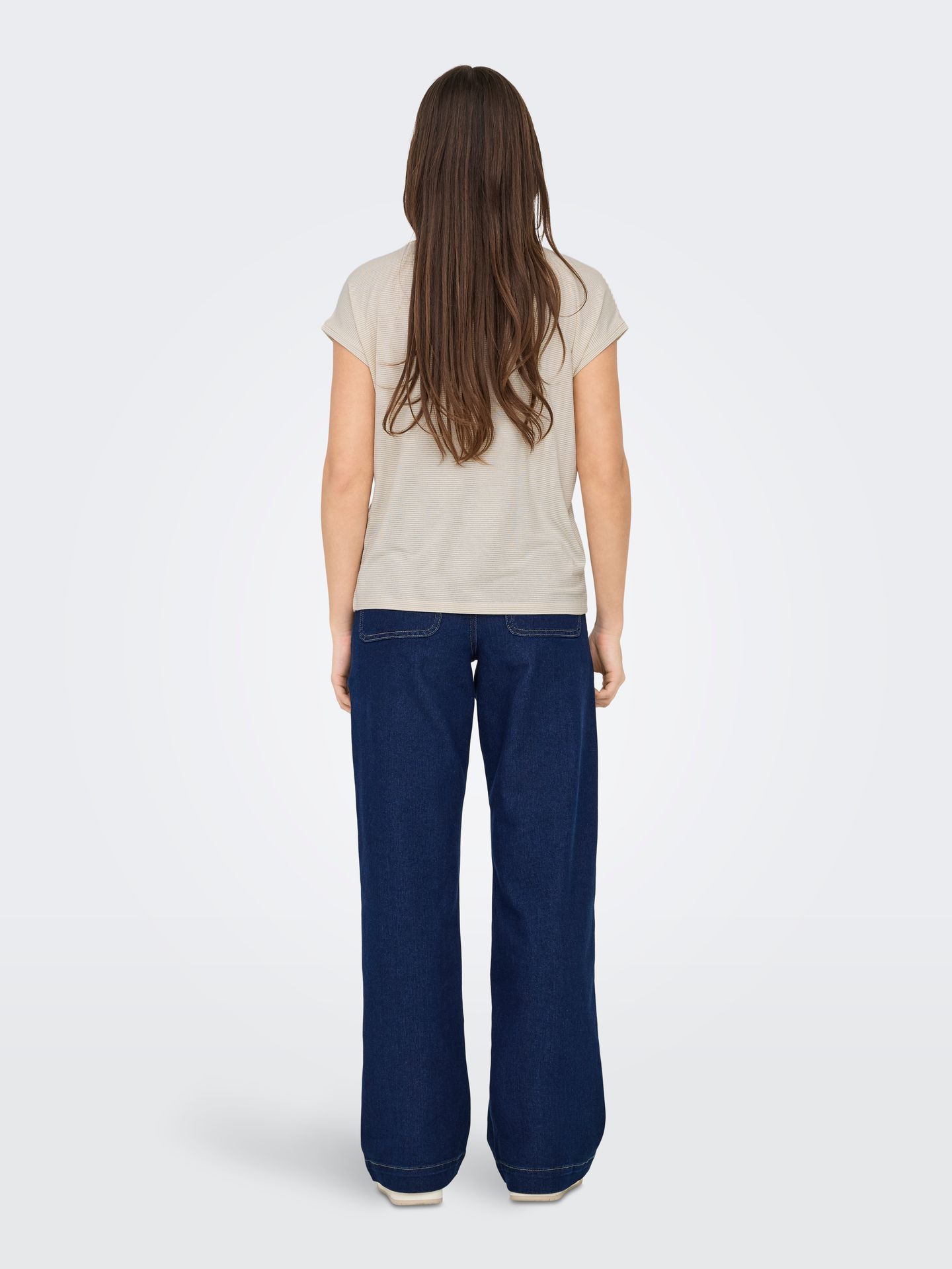 Only ONLCLAUDIA S/S GLITTER STRIPE TOP J Cloud Dancer/2024 BRODERIE ANGLAISE 2900154764040