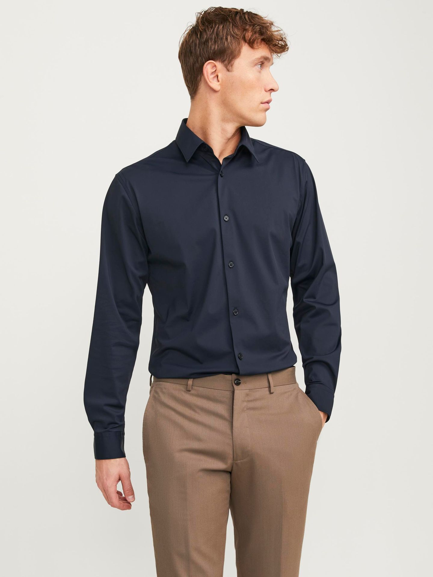 Jack & Jones JPRBLAACTIVE STRETCH SLIM SHIRT L/S Black/PU 2900145887017