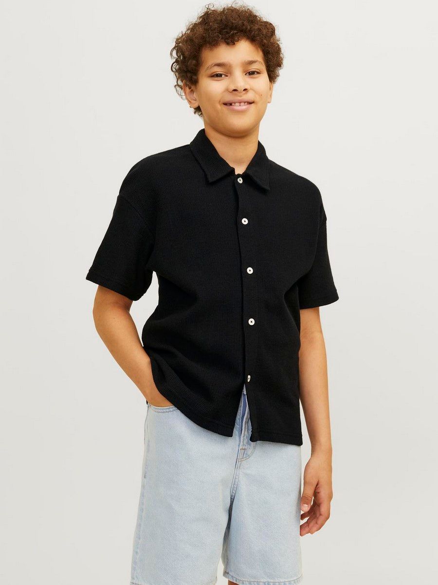 Jack & Jones JORJASPER BUTTON THROUGH SHIRT SS J Black/Black & Black 00107667-EKA26011400000260