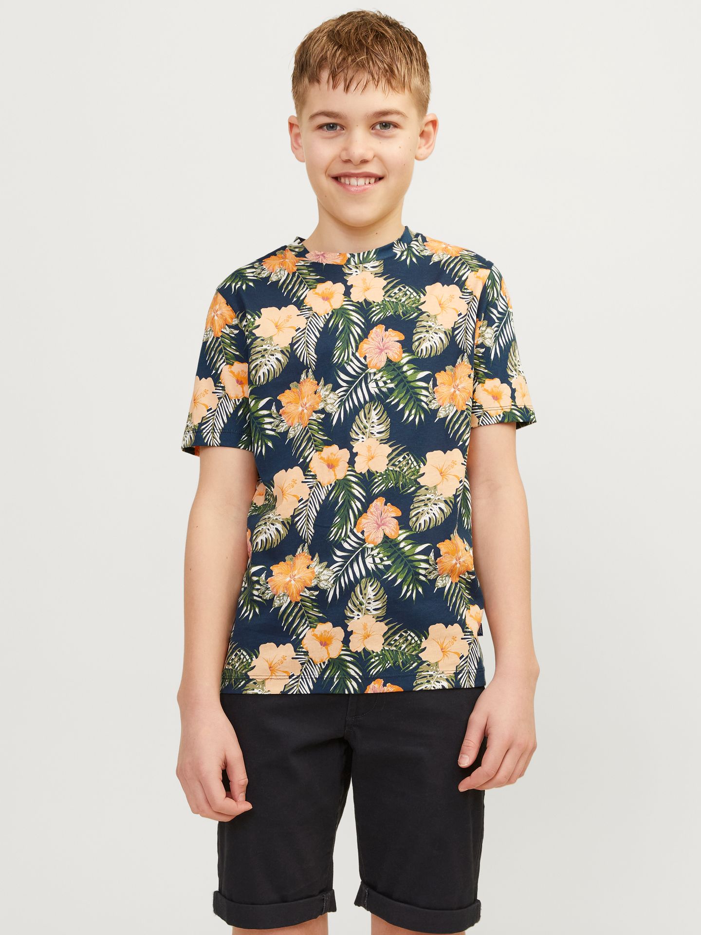 Jack & Jones JJCHILL AOP TEE SS CREW NECK JNR Navy Blazer 00107680-EKA26011400000253