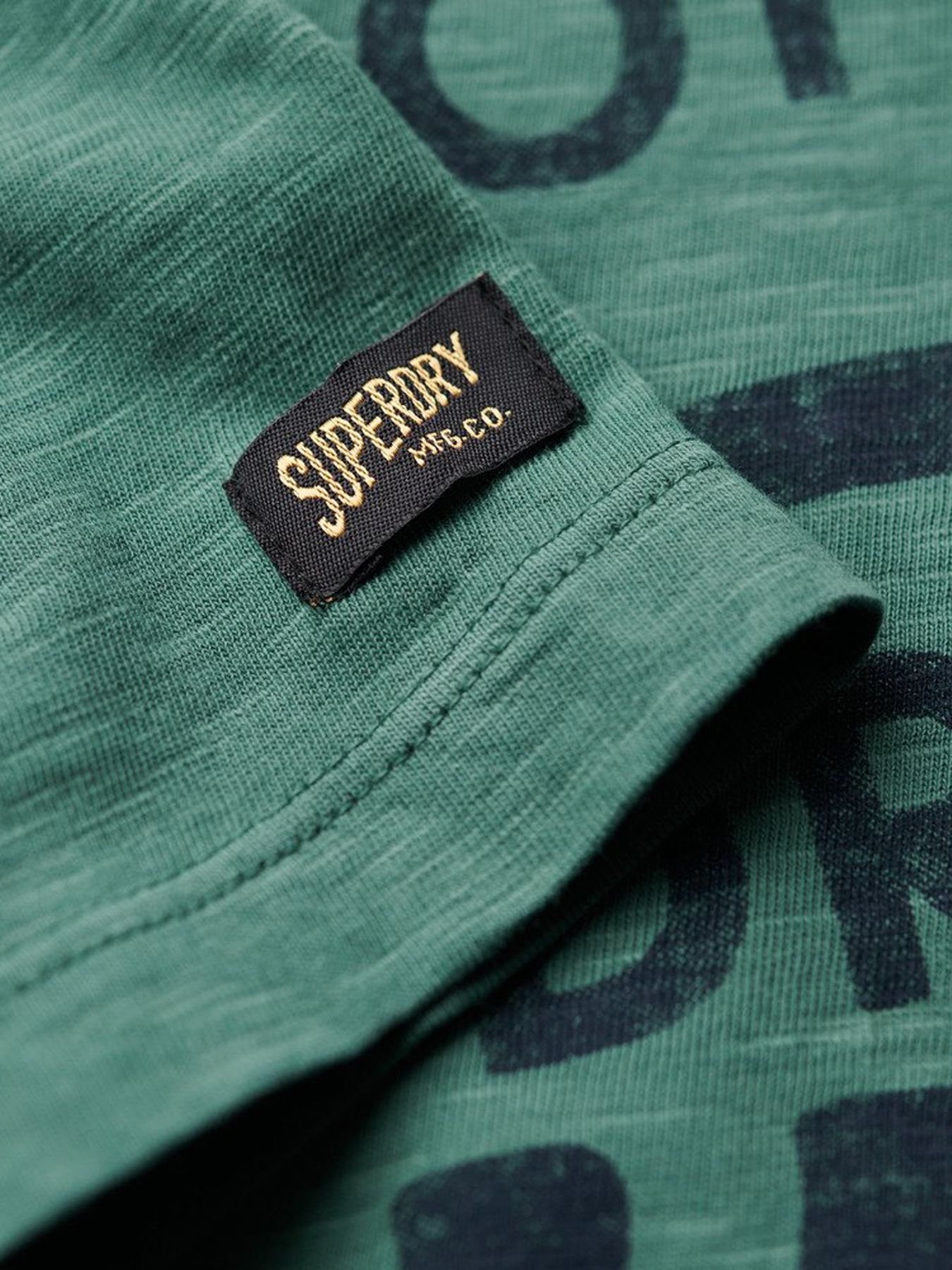 Superdry Copper label script tee Drius green slub 2900145981098