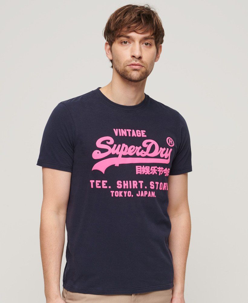 Superdry Neon vl t shirt French Navy 00107692-00A