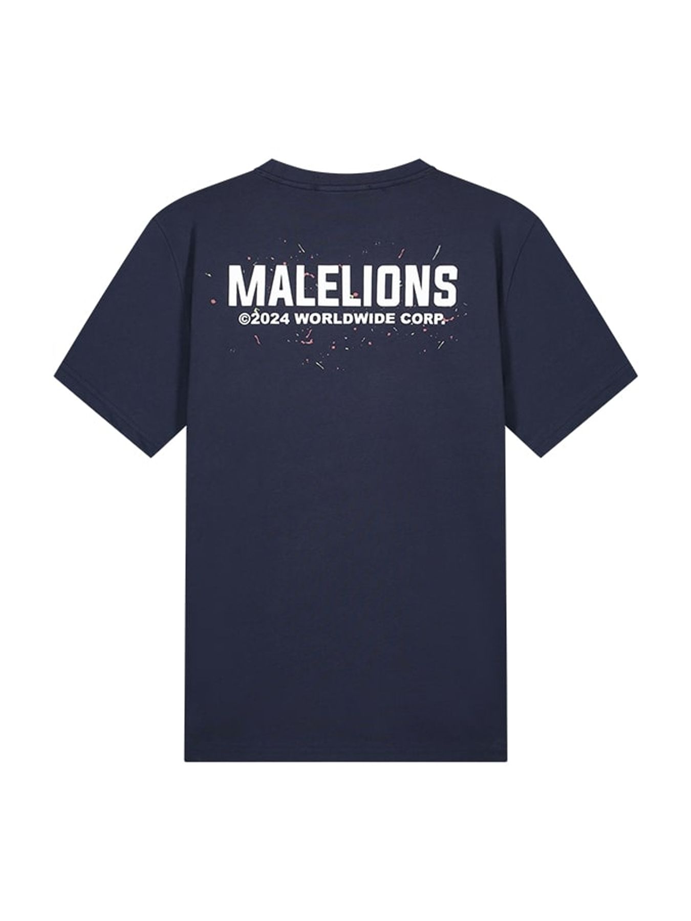 Malelions Worldwide paint t-shirt Navy 2900146047069