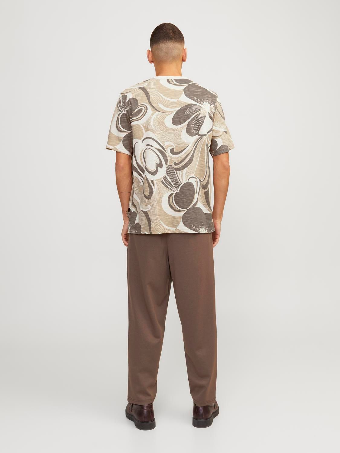 Jack & Jones JPRBLAPALMA AOP SS TEE CREW NECK SN Travertine 2900146068040