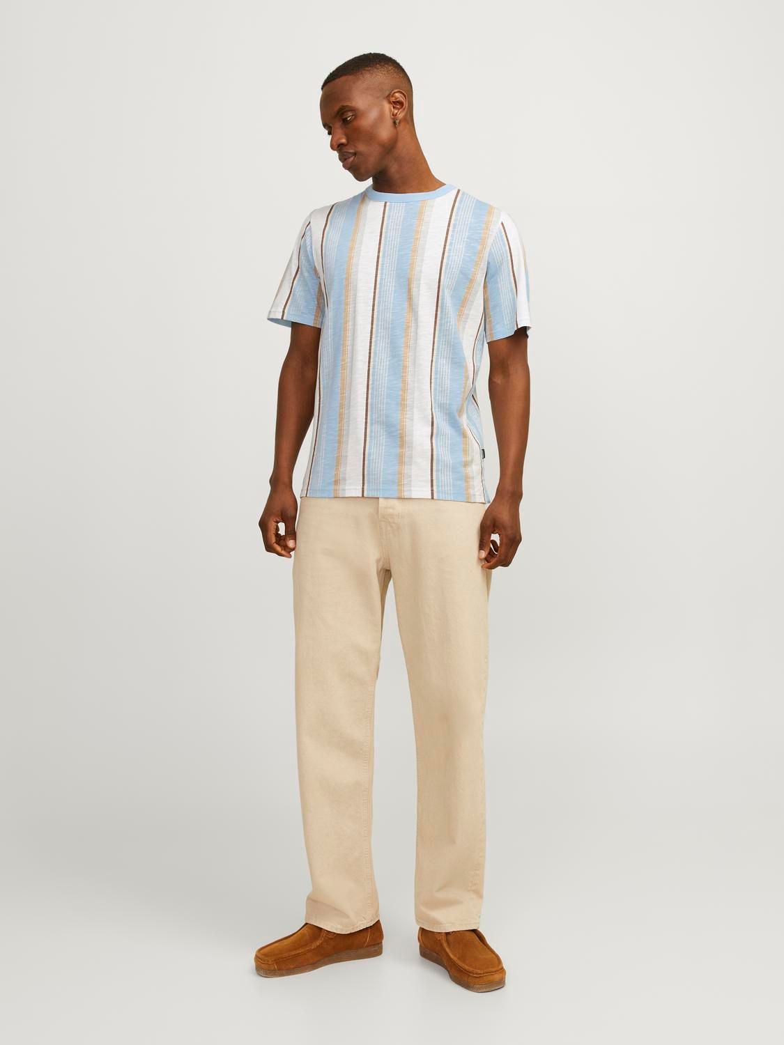 Jack & Jones JPRBLAPALMA AOP SS TEE CREW NECK SN Dutch Canal/Stripes 2900148184052