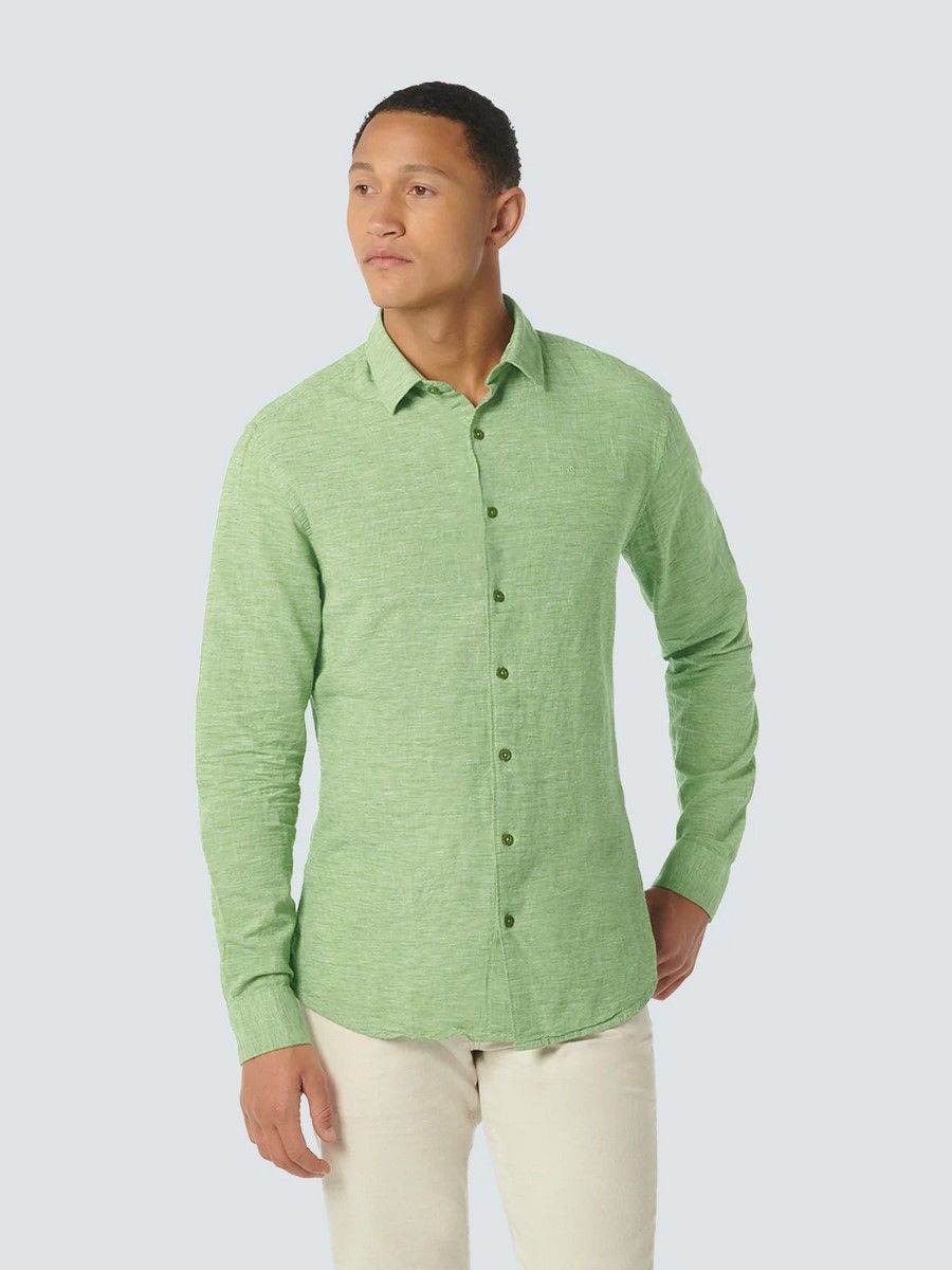 No Excess Shirt 2 Coloured With Linen 050 green 00107751-EKA14000100000068