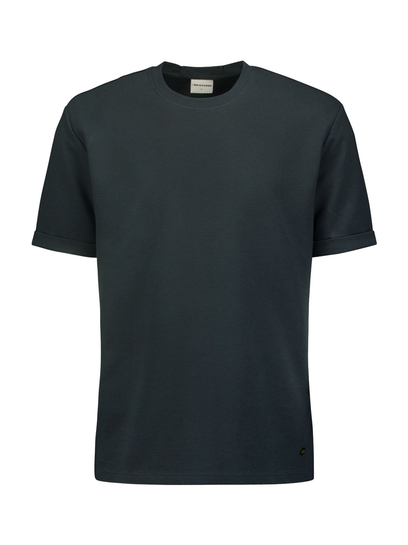 No Excess T-Shirt Crewneck Solid Jacquard 124 dark steel 00107754-EKA14000100000072