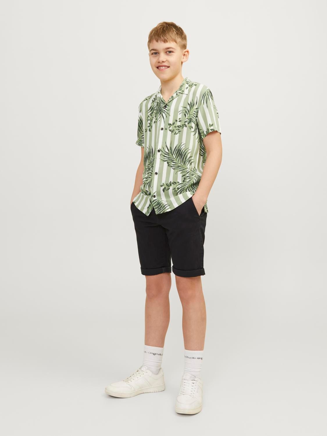 Jack & Jones JJJEFF RESORT AOP SHIRT SS JNR Oil Green 00107793-EKA26011400000293