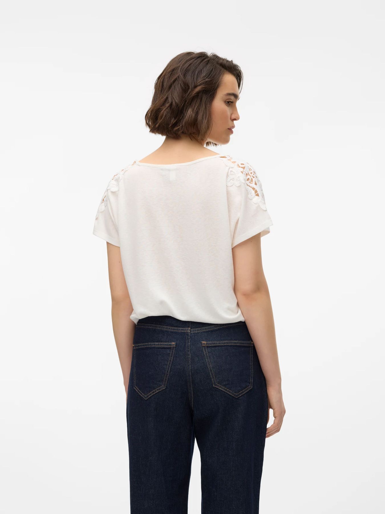 Vero Moda VMILSA S/S T-SHIRT JRS BTQ Snow White 2900146186010