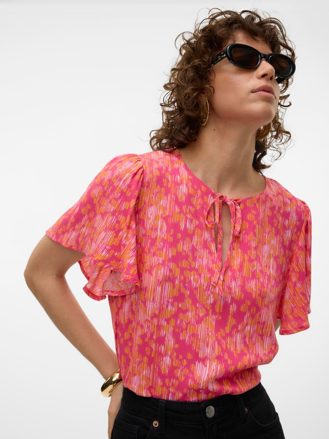 Vero Moda VMANNA FIONA SS TOP WVN GA Raspberry Sorbet/IMMA 2900146453020