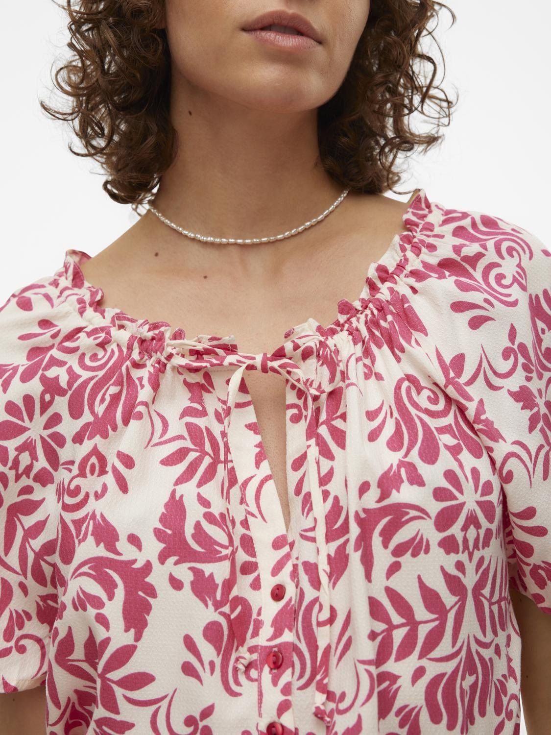 Vero Moda VMIMMA S/S V-NECK TOP WVN BTQ Raspberry Sorbet/IMMA 2900146515032