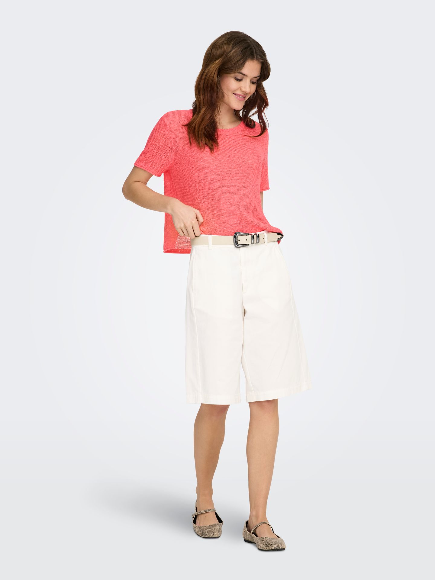 Only ONLSUNNY S/S PULLOVER KNT NOOS Sugar Coral 2900162760041