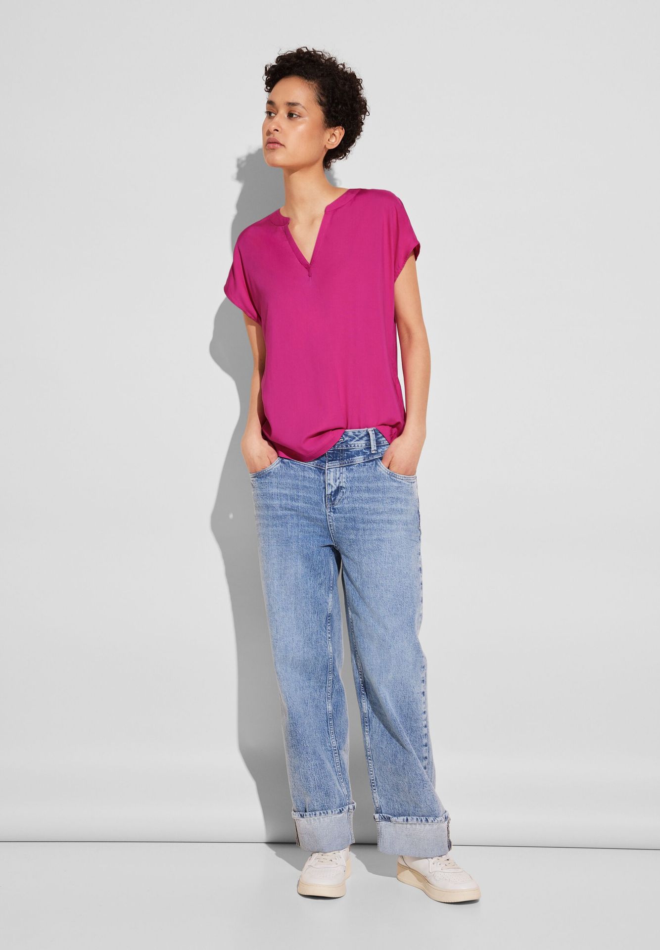 Street-One A344598 QR Shirtblouse w splitneck magnolia pink 2900146719027 Street-One A344598 QR Shirtblouse w splitneck magnolia pink 2900146719027