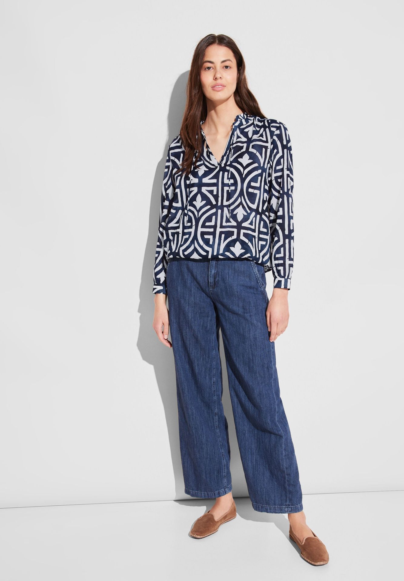 Street-One A344657 LTD QR Printed tunic blouse deep blue 2900146723024