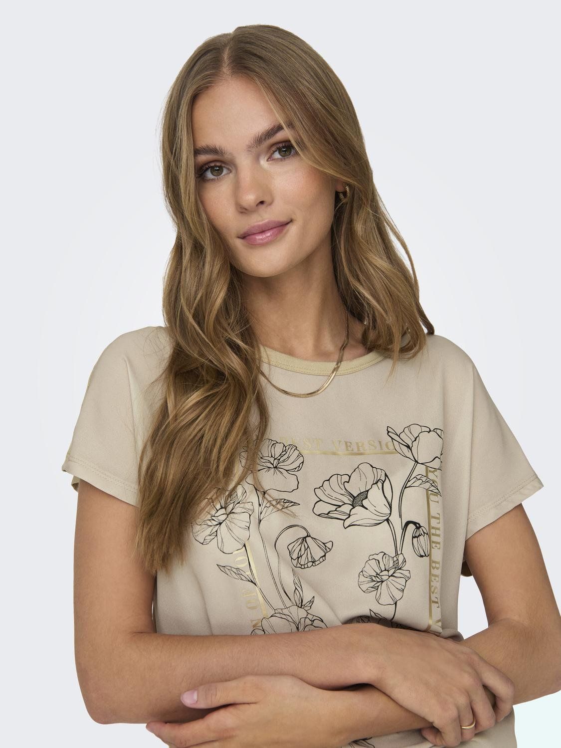 Only ONLFLORA RES S/S ART FOIL TOP BOX J White Pepper/Flower 2900147054035