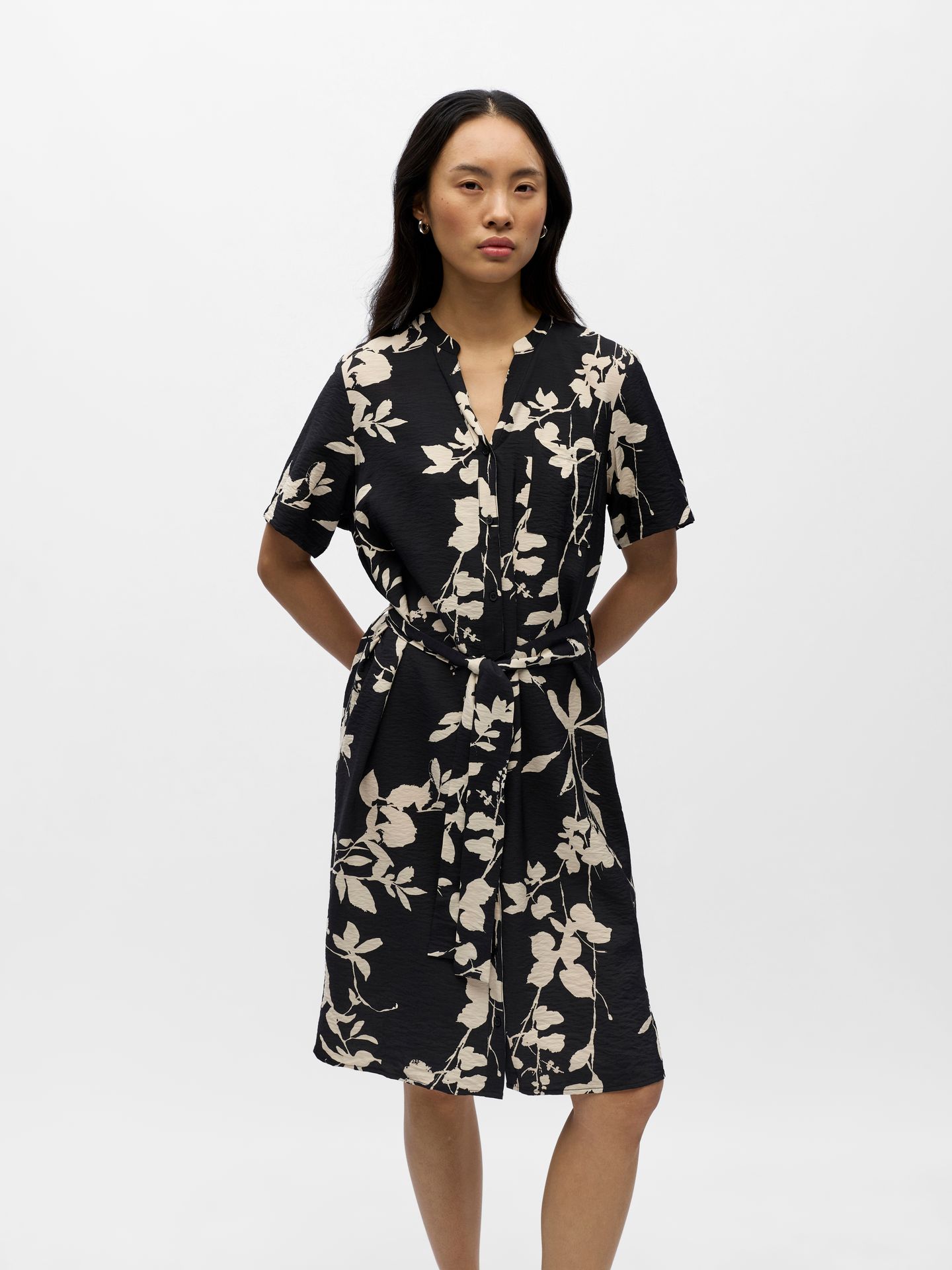 Object OBJJACIRA S/S SHIRT DRESS NOOS Black/Medium grey melange zebra 00108245-EKA22000400000075