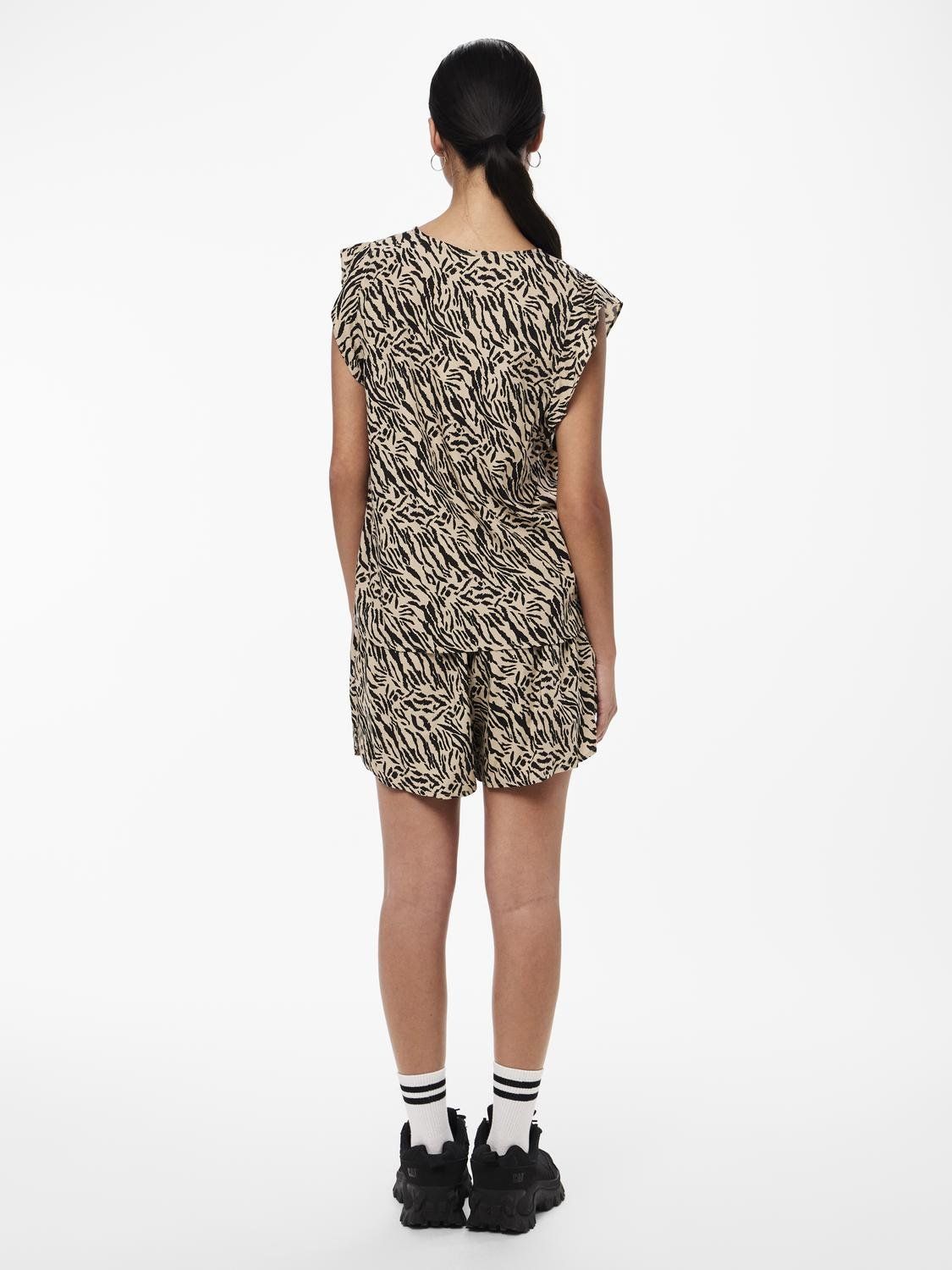 Pieces PCNYA SL V-NECK TOP BC White Pepper/Leo 2900147107021