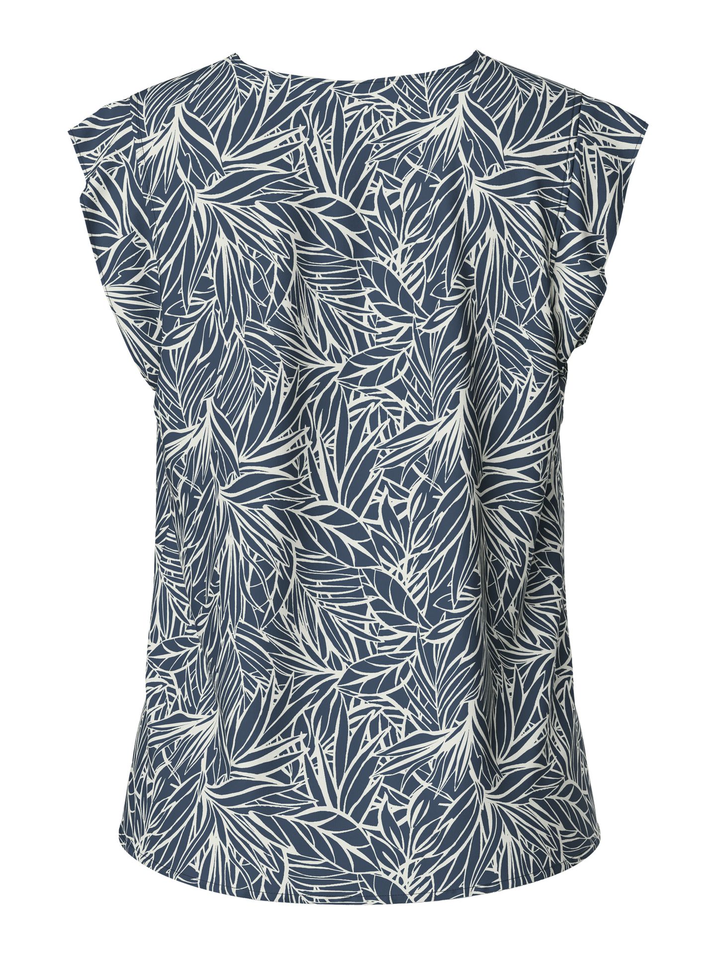 Pieces PCNYA SL V-NECK TOP BC Ombre Blue/Leafs 2900156517019