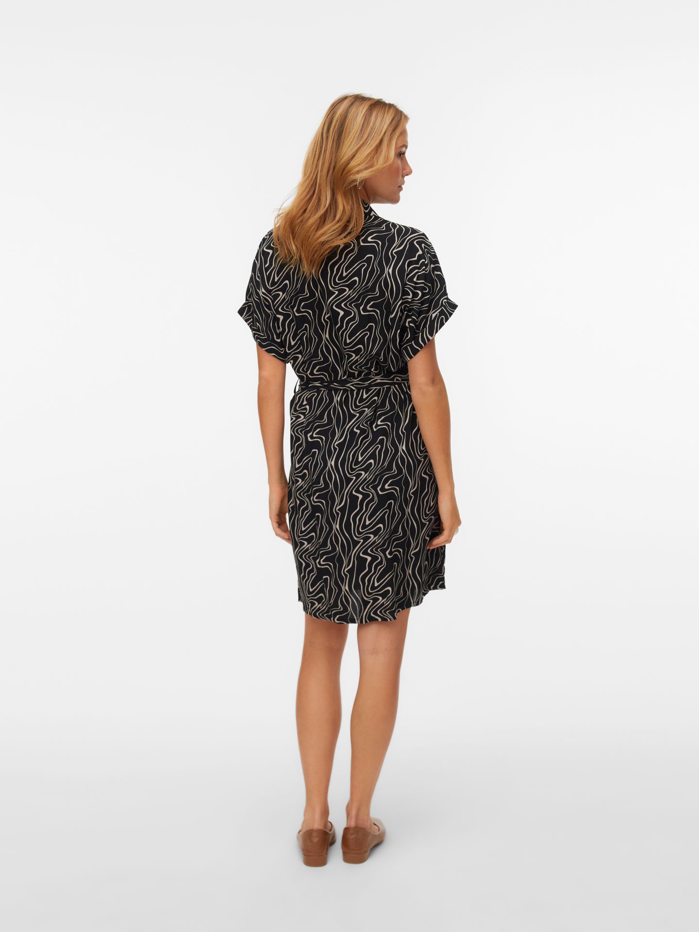 Vero Moda VMEASY JOY S/S SHIRT DRESS WVN GA Black/Dana 2900166795049