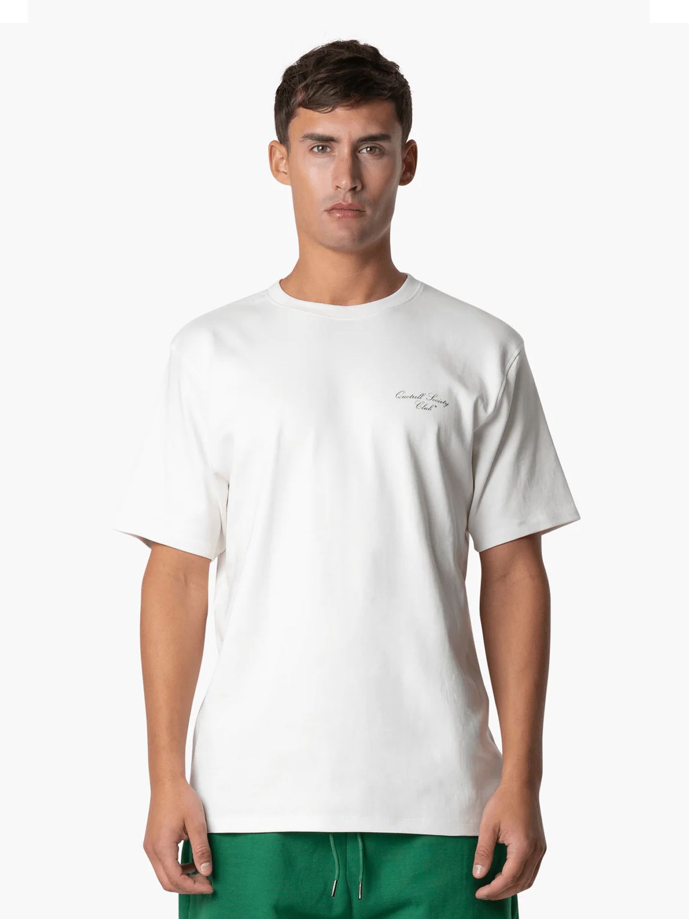 Quotrell Society club t-shirt Off White/green 00108489-OWG