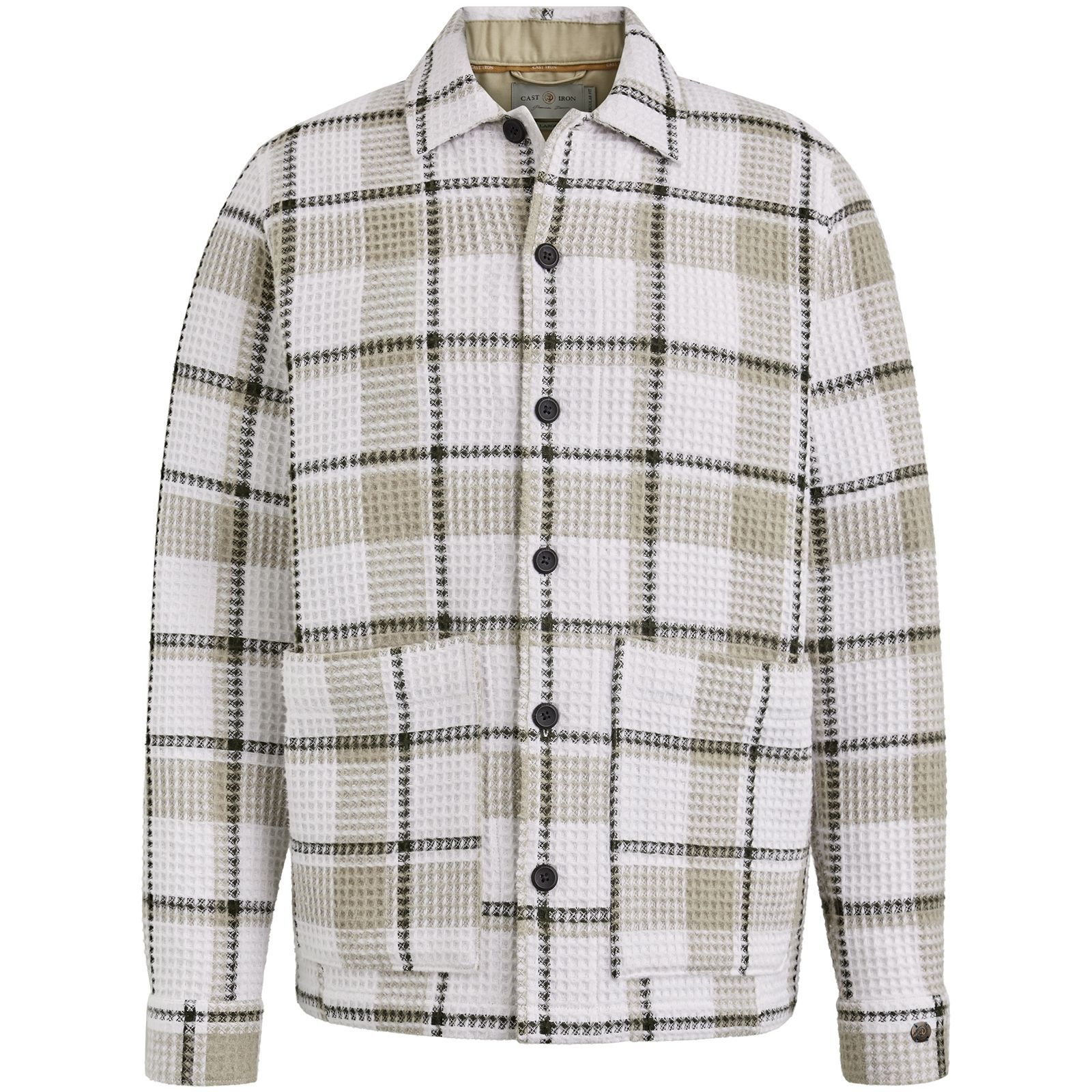 Cast Iron Long Sleeve Shirt YD Dobby Check R Silver Birch 2900147494015