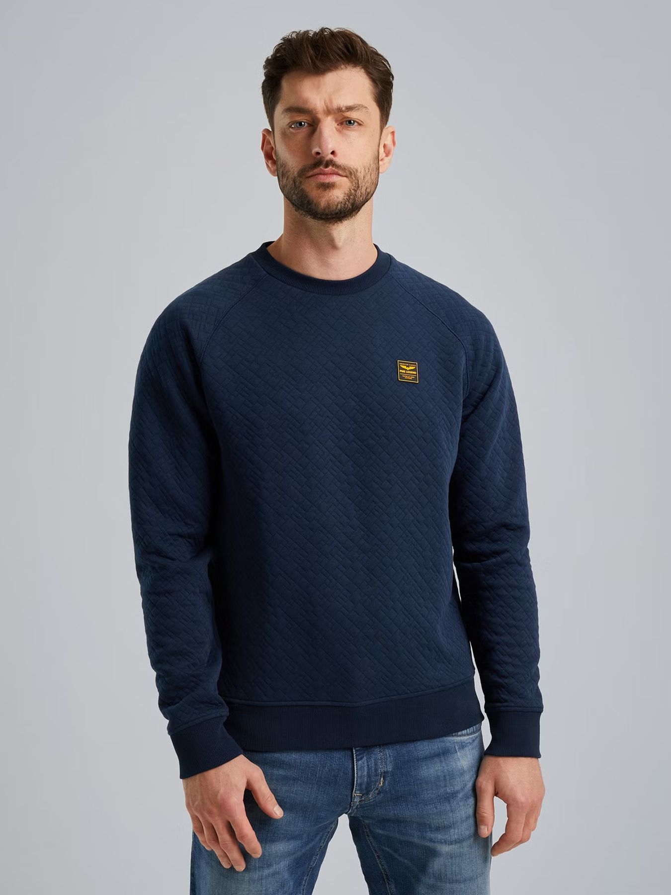 Crewneck cable jacquard sweat