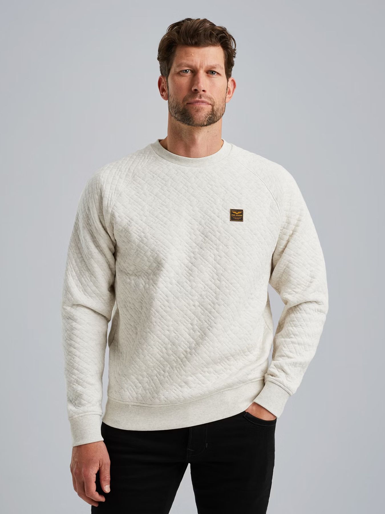 Crewneck cable jacquard sweat