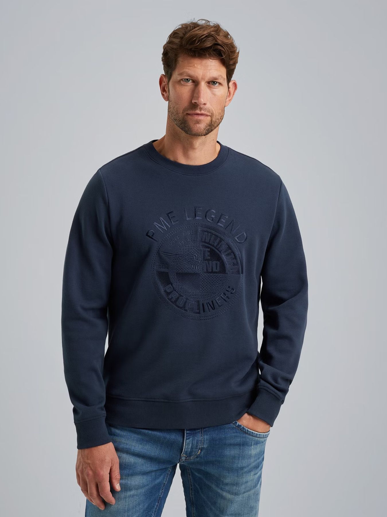 Pme Legend Crewneck pique double face sweat Naval Academy 00108523-5426