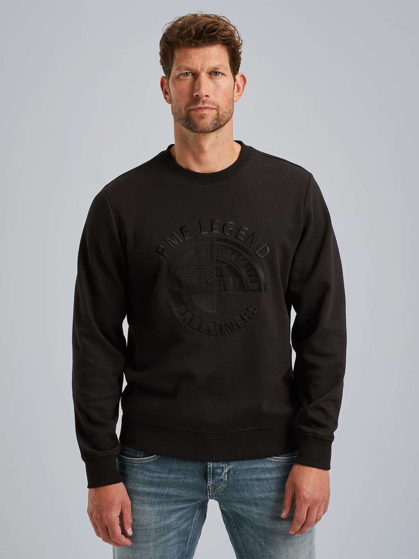 Pme Legend Crewneck pique double face sweat Black 00108523-999