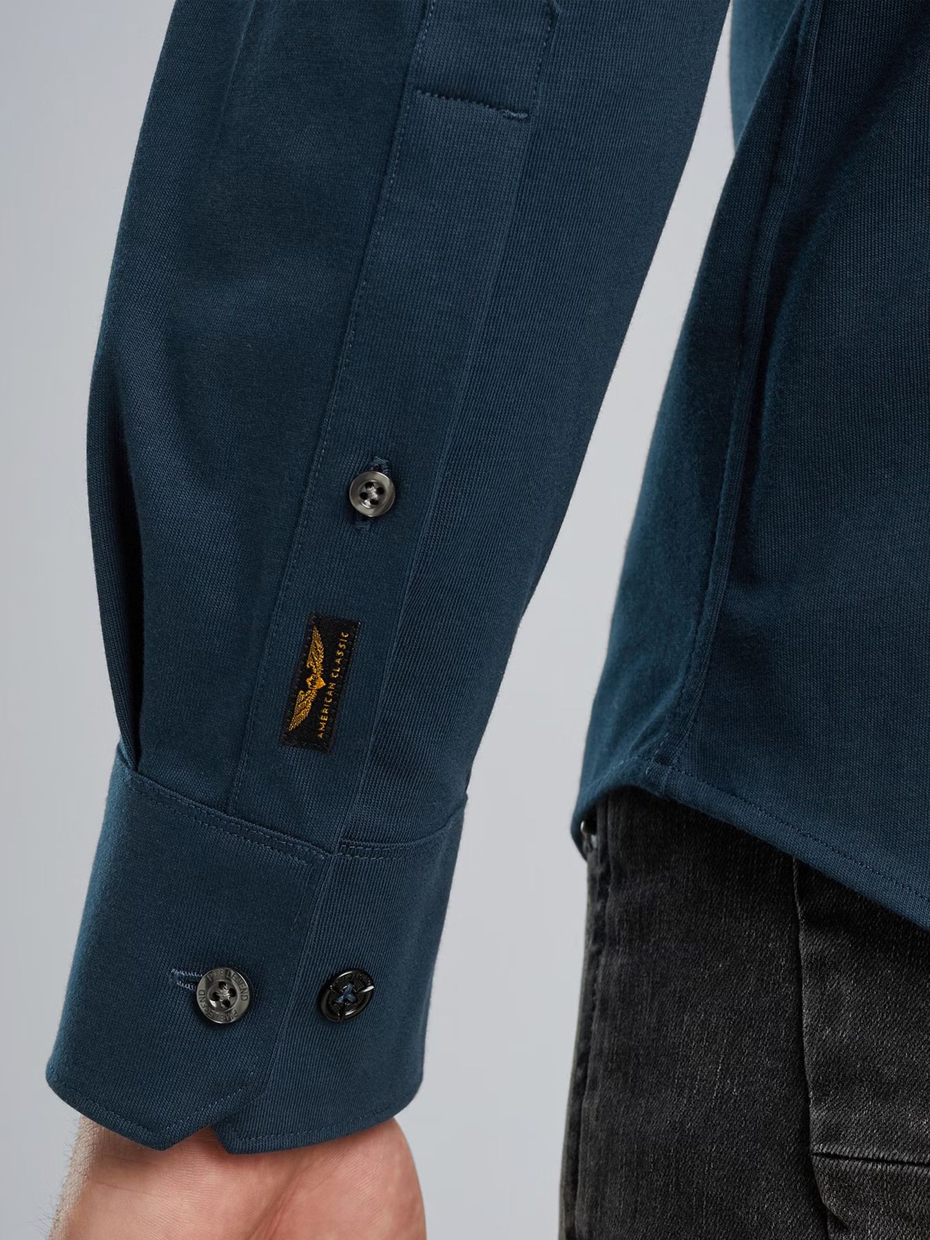 Pme Legend Long Sleeve Shirt Satin Jersey Navy Blazer 2900147540026