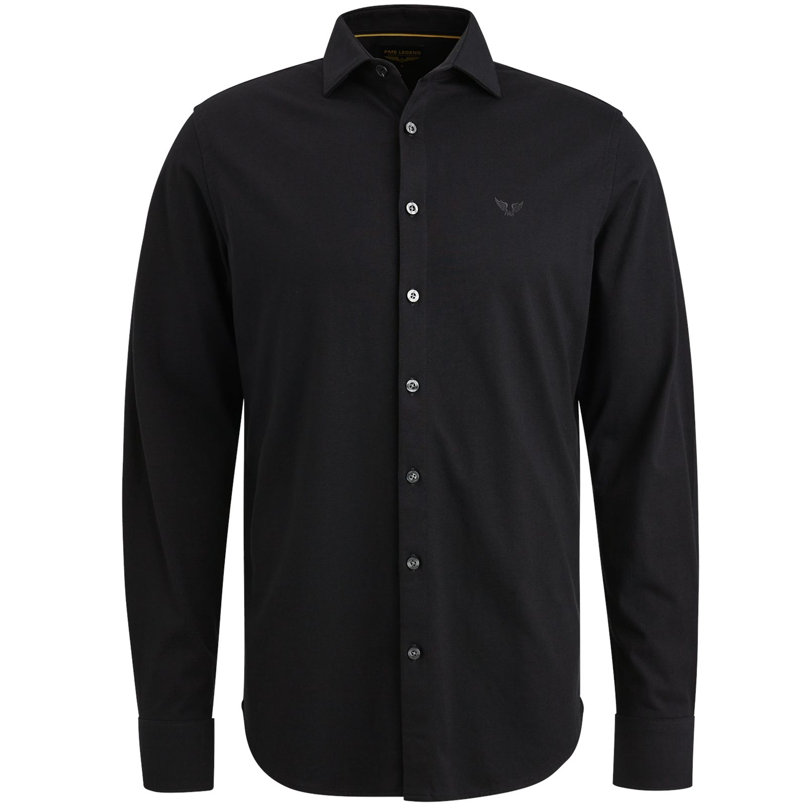 Pme Legend Long Sleeve Shirt Satin Jersey Black 2900147542013