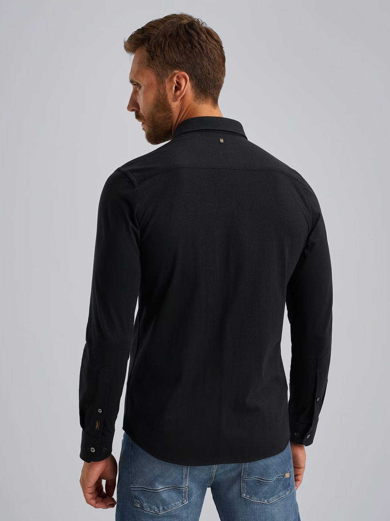 Pme Legend Long Sleeve Shirt Satin Jersey Black 2900147542037