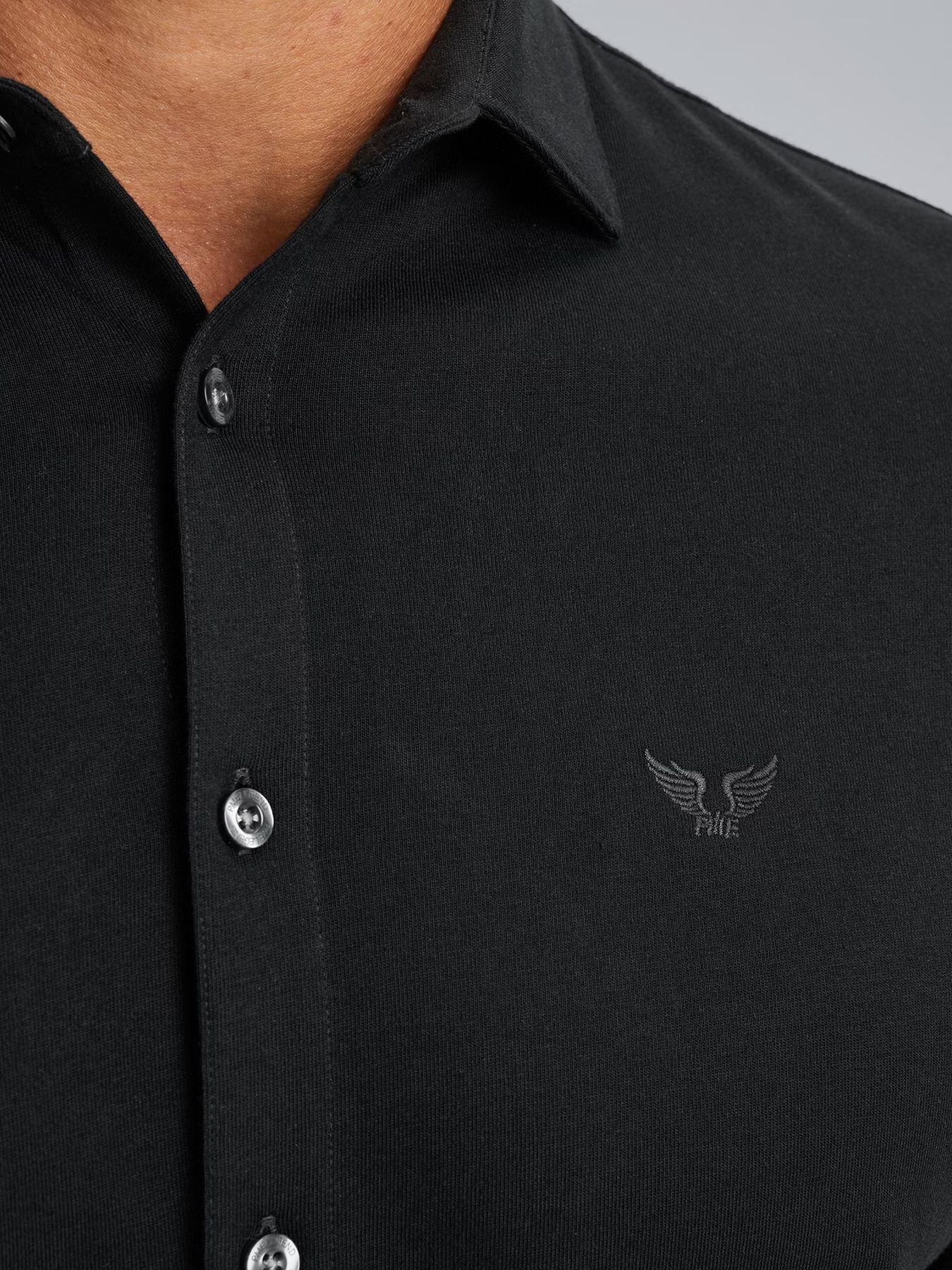 Pme Legend Long Sleeve Shirt Satin Jersey Black 2900147542037