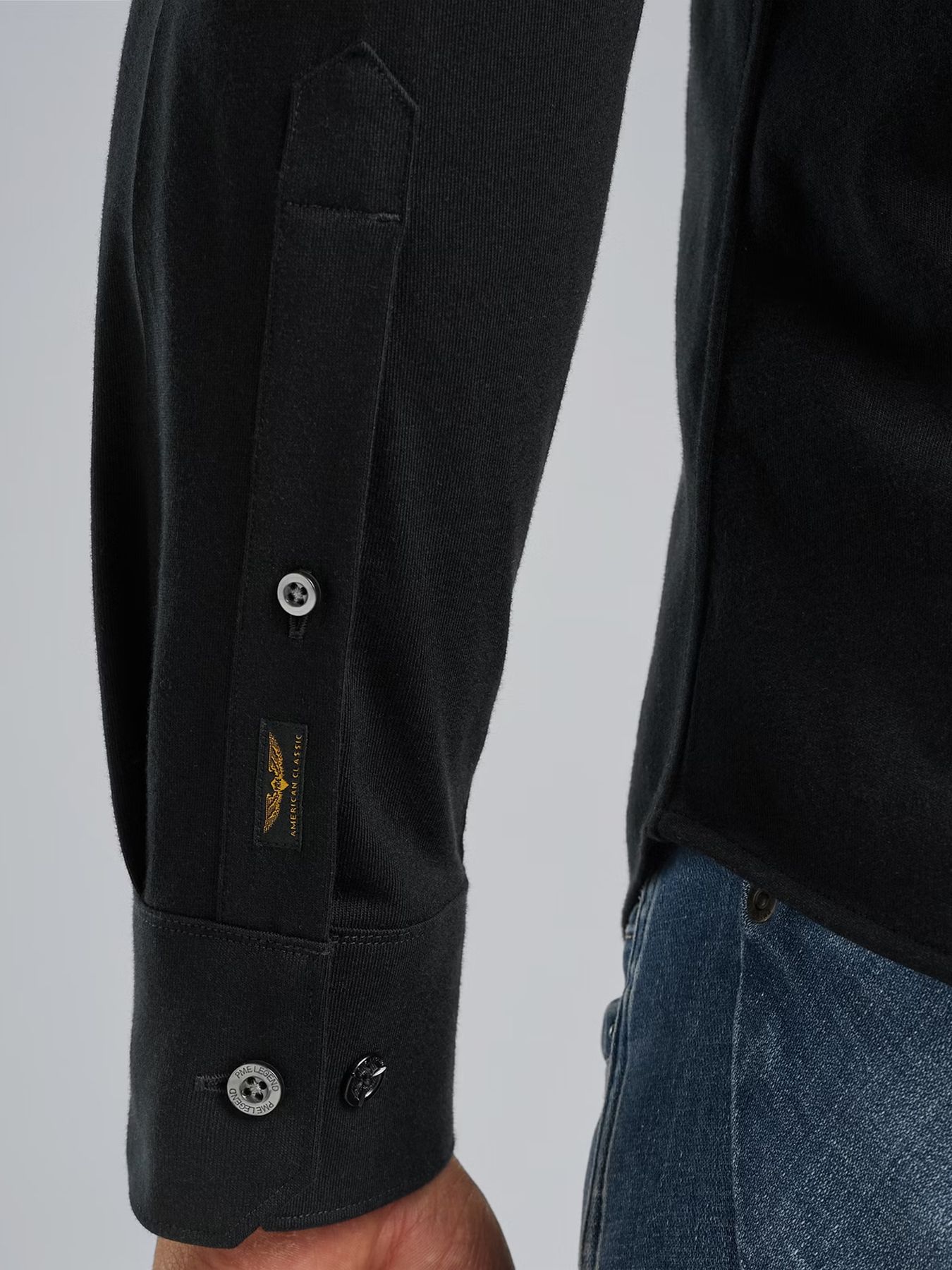 Pme Legend Long Sleeve Shirt Satin Jersey Black 2900147542037