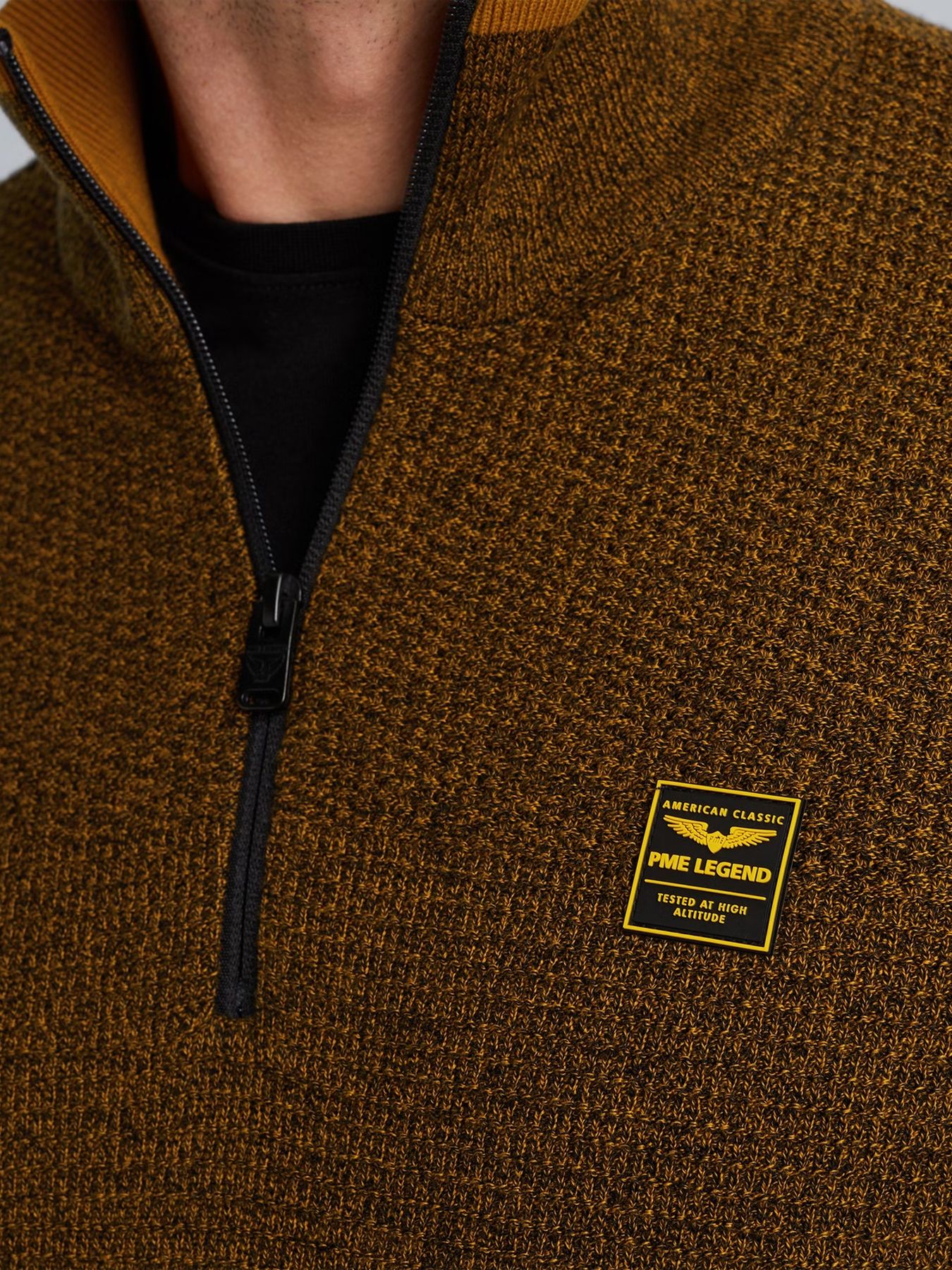 Pme Legend Half zip collar cotton mouline Buckthorne Brown 2900147547049